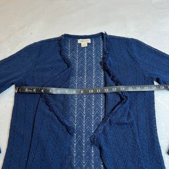 Style & Co. Pontelle Knit Open Front Cardigan w/ Fringe Trim Size PP Coastal - Picture 6 of 7